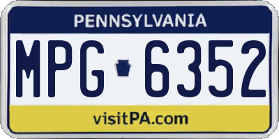PA license plate MPG6352