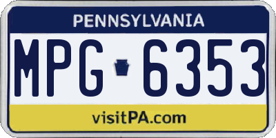 PA license plate MPG6353
