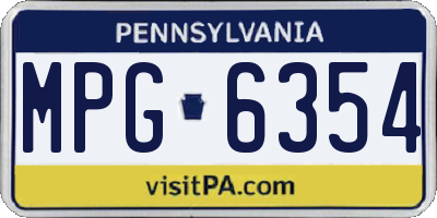 PA license plate MPG6354