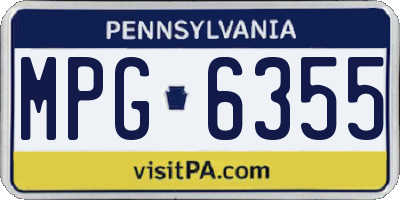 PA license plate MPG6355
