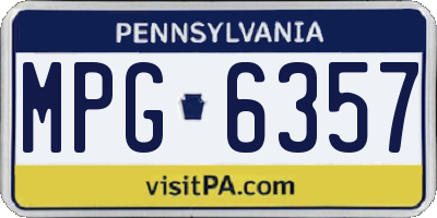 PA license plate MPG6357