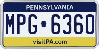 PA license plate MPG6360