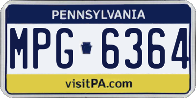 PA license plate MPG6364