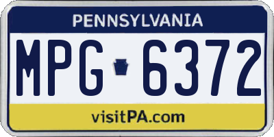 PA license plate MPG6372