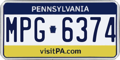 PA license plate MPG6374