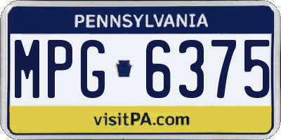 PA license plate MPG6375