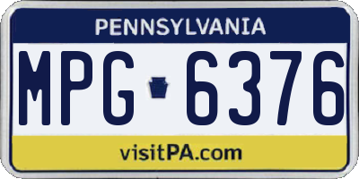 PA license plate MPG6376