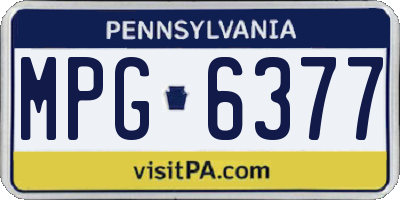 PA license plate MPG6377