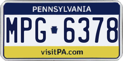 PA license plate MPG6378