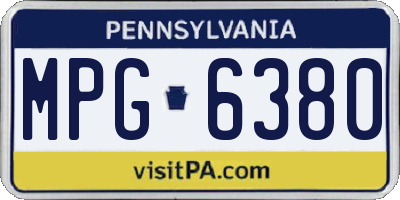 PA license plate MPG6380