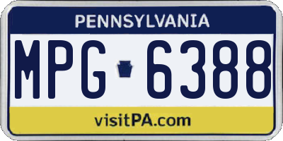 PA license plate MPG6388