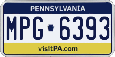 PA license plate MPG6393
