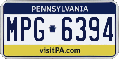 PA license plate MPG6394
