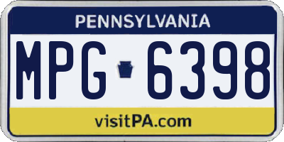 PA license plate MPG6398