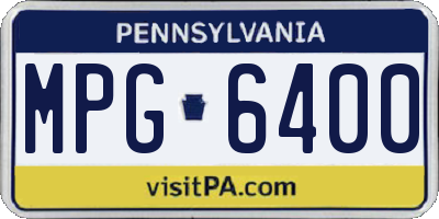 PA license plate MPG6400
