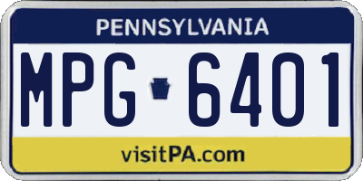 PA license plate MPG6401