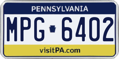 PA license plate MPG6402