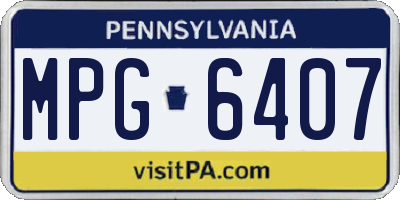 PA license plate MPG6407