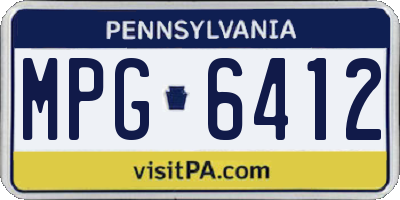PA license plate MPG6412