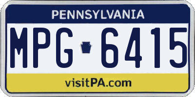 PA license plate MPG6415