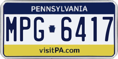 PA license plate MPG6417
