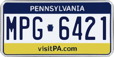 PA license plate MPG6421