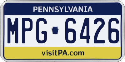 PA license plate MPG6426