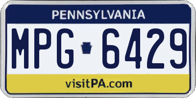 PA license plate MPG6429