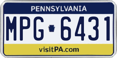 PA license plate MPG6431