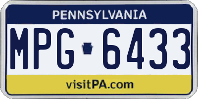 PA license plate MPG6433