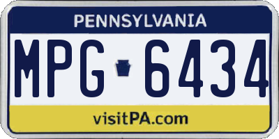 PA license plate MPG6434
