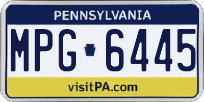 PA license plate MPG6445