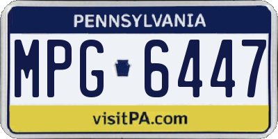 PA license plate MPG6447