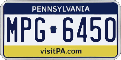 PA license plate MPG6450