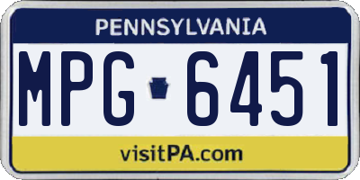 PA license plate MPG6451