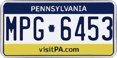 PA license plate MPG6453