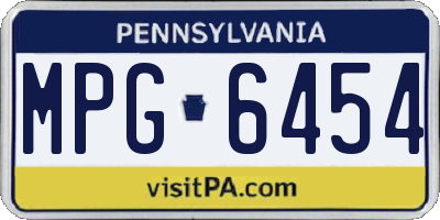 PA license plate MPG6454