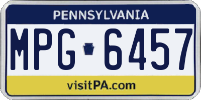PA license plate MPG6457