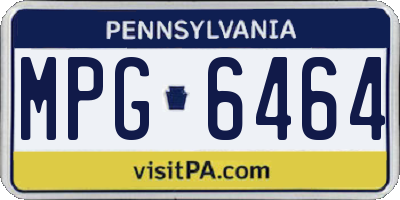 PA license plate MPG6464