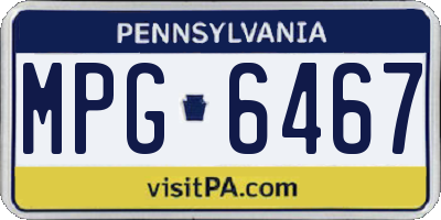 PA license plate MPG6467