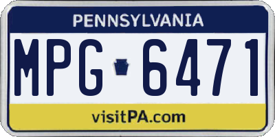 PA license plate MPG6471