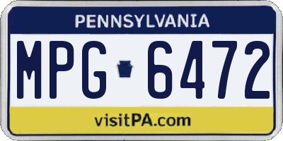 PA license plate MPG6472