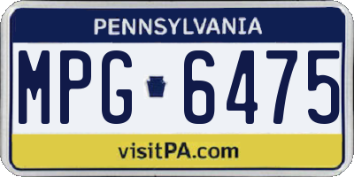 PA license plate MPG6475