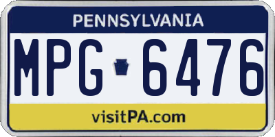 PA license plate MPG6476