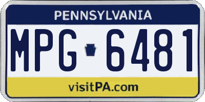 PA license plate MPG6481