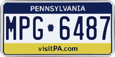 PA license plate MPG6487
