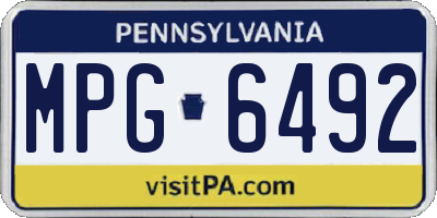 PA license plate MPG6492