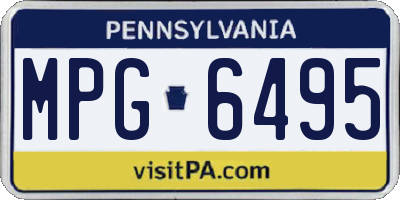 PA license plate MPG6495
