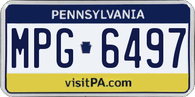 PA license plate MPG6497