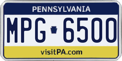 PA license plate MPG6500